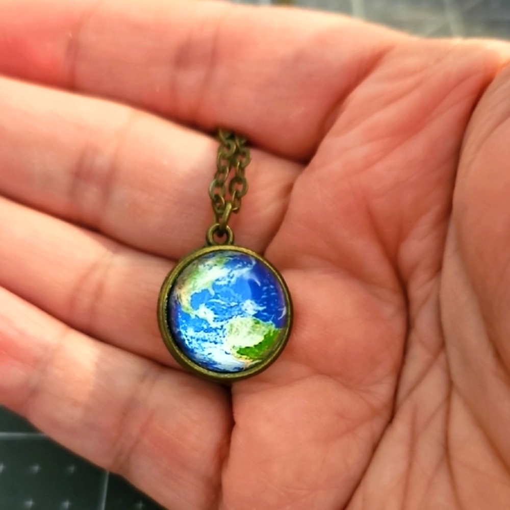 Plunder Design Earth Pendant Necklace Length 11 Inch